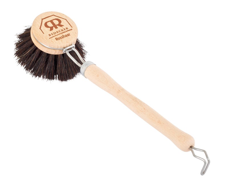 REDECKER German-Made Horse Hair Dish Brush, Soft All-Purpose Scrubber for Kitchen & Household with Strong Horse Hair Bristles, 2 inch Replaceable Brush Head, Set of 2, 9-inches Long - Image 2